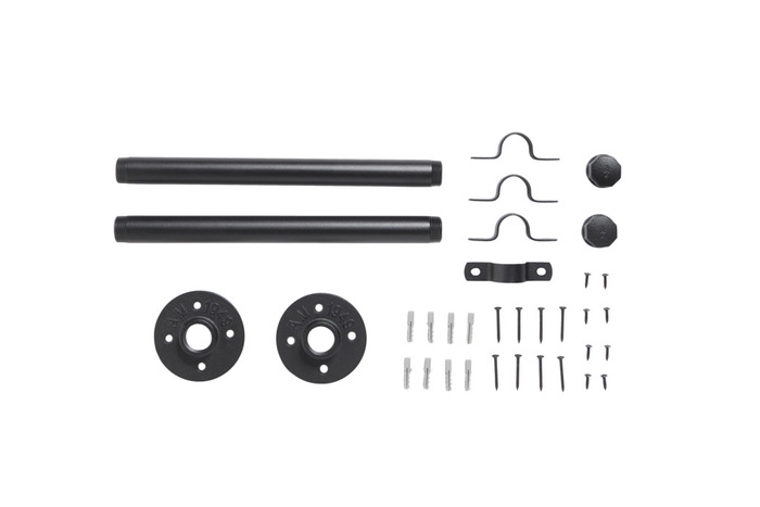 Hyllkonsol Svart 85 x 305 mm 2-pack Pipe System